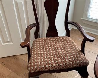 	#42	Dining chair with arms and upholstered seat 2@ $30 each	  		