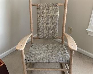 	#61	1940s split white oak rocking chair	 $60.00 		
