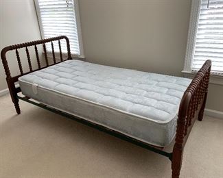 	#65	Jenny Lind twin headboard, footboard and mattress set	 $100.00 		