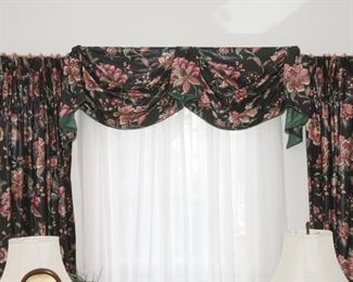 PANELS AND TOP TREATMENTS FOR DOUBLE WINDOW