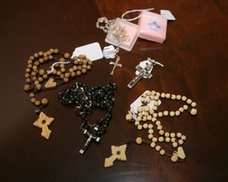 STERLING AND BONE ROSARY