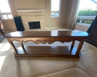 Entry sofa table with detail