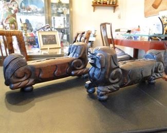 Wood Foo Dogs $150 pair