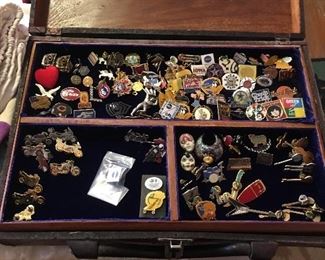 Motorcycle pin car misc collection. MUST BUY ALL. There's another tray underneath the top tray.