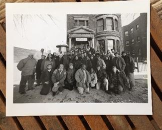 Very large 10  x 12 photograph of the Chicago Association of African American Photographers in front of the Southside Community Art Center 