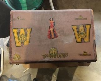 Wilberforce HBCU suitcase with vintage decals 