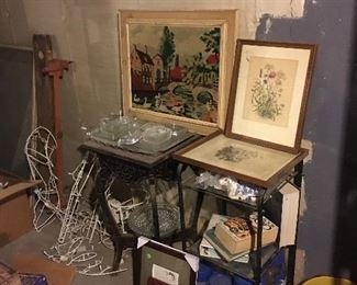 Art Tables Christmas BASEMENT home goods vintage luggage furniture smalls tools 