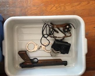 Air BB Handcuffs and misc City of Chicago Police equipment.