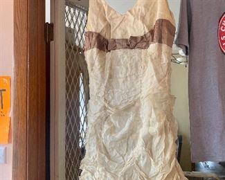 Lovely early crepe vintage “balloon ruffle” dress.