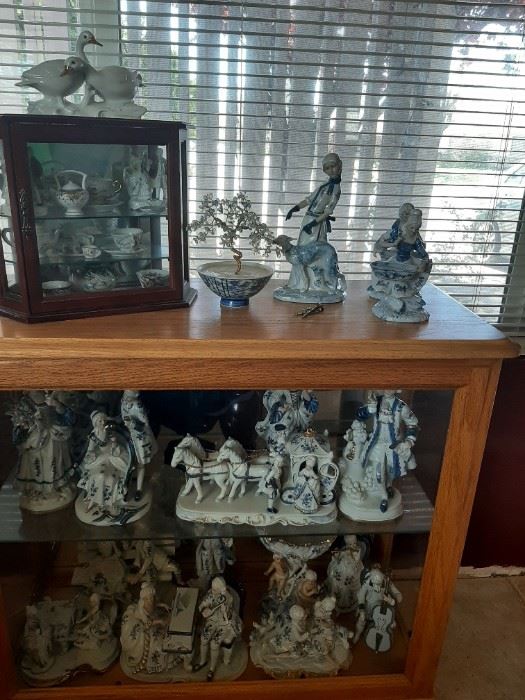 blue & white figurines  kpm and more