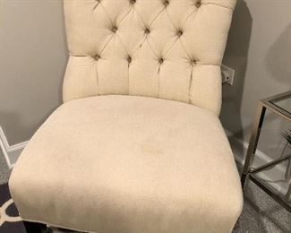Pottery Barn upholstered armless chair 
