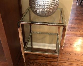Metal/glass side tables and decor.....