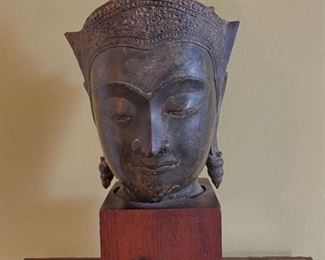 19th c. Thai bronze Buddha head