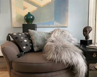 Adrian Pearsall for Craft Associates Circular Lounge Chairs- a Pair