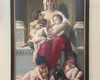 Oil Painting by Liu Wenquan, "Charity" after William-Adolphe Bouguereau