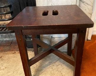 Arts and Crafts oak stool