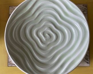 Celedon textured ceramic bowl by James Chalkley