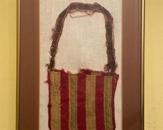 Pre-Columbian textile, framed