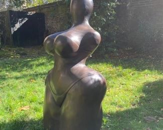 Bronze female garden statue