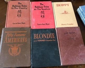 Variety of antique books from the 1920s, 1930s, 1940s, 1950s, 1960s