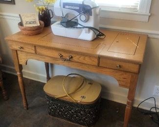 Oak sewing machine table only 