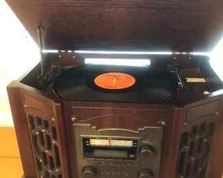 Table top radio record player 