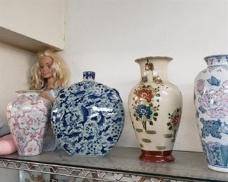 nice vases with a rather large barbie