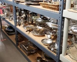 silver plated trays and such