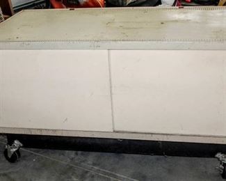 Rolling Mobile Counter Height Storage Cabinet with Work Surface Top