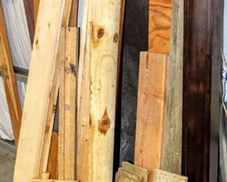 Assorted Wood Boards, Beams, Fencing, Shelving, Scraps