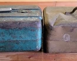(2) Vintage Metal Tackle Boxes