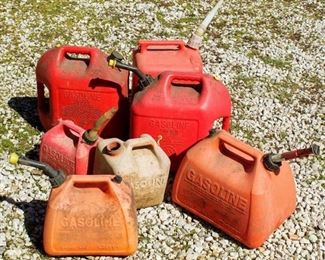 (7) Plastic Gasoline Jugs