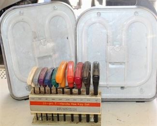 (2) Corded Polylux Compact Portable Shop Light Fixtures- Work! and 10 Piece Handle Hex Key Set with Holder