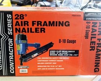 Central Pneumatic Contractor Series 28 Degree Air Framing Nailer 8-10 Gauge