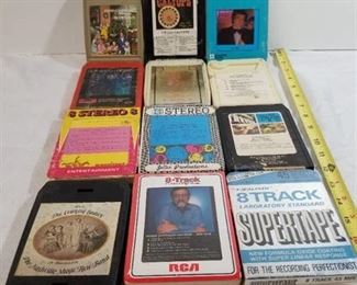 Lot of Twelve 8-Track Stereo Tapes