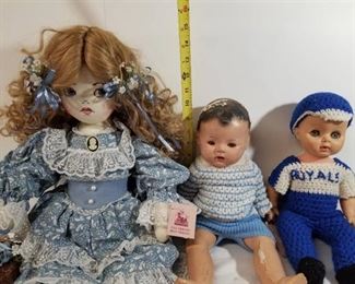 Lot of Three Dolls. Two Baby Dolls. One Old Friends, Best Friends Cloth Doll