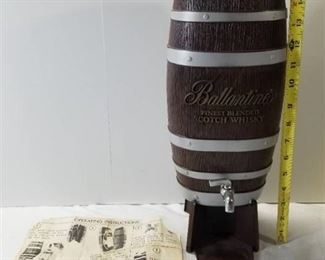 Ballantines Finest Blended Scotch and Whiskey Dispenser. Metal Faucet