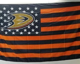 Two Anaheim Ducks USA Stars and Stripes Flag. New in Package