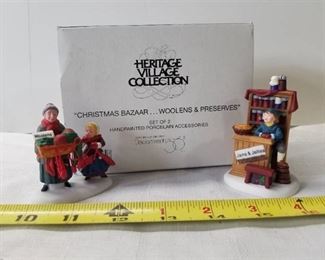 Heritage Village Collection. Christmas Bazaar...Woolens and Preserves. Department 56.