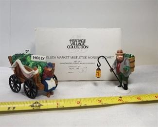 Heritage Village Collection. Chelsea Market Mistletoe Monger and Cart. Department 56