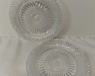 Lot of 2 AVON Exclusive Lead Crystal from Avons 92nd Anniversary Prize Program - The 4 As and Clock Crystal Plate