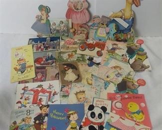 Small Lot of Vintage Easter Christmas and Birthday Cards - Ducks, Tractor Babies and Other Characters