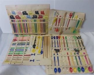 Small Lot of Retro Plastic Drink Stirrers from the Kansas City Area