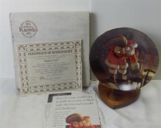 Edwin M Knowles China Company 1991 "Santas Love" by Tom Browning Porcelain Plate with Box and Certificate of Authenticity