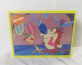 1991 Nicktoons The Ren & Stumpy Show Ceaco 100 Piece Jigsaw Puzzle - Party Hats