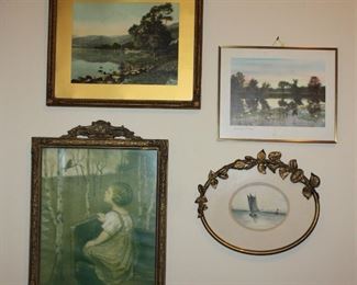 Antique prints and frames