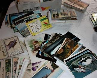 large selection of vintage postcards