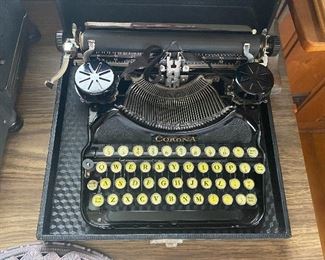 L C Smith and Corona 4 Typewriter in hard carry case