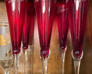Gorgeous Red Holiday Flutes 
