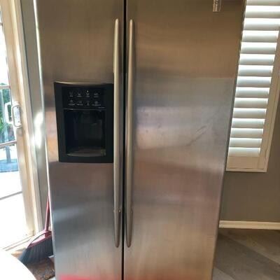 GE Profile Side by Side Refrigerator with ice and water stainless steel